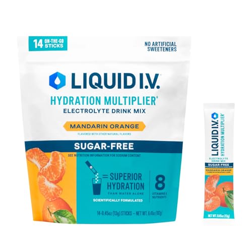 Liquid I.V.® Hydration Multiplier Sugar Free - Mandarin Orange | Electrolyte Powder Drink Mix | 1...