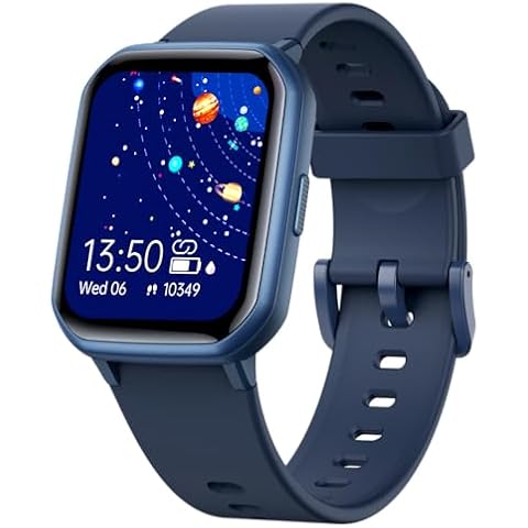 Kids Smart Watch for Girls,IP68 Waterproof Kids Fitness Tracker Watch with 1.5 Inch DIY Face,Heart Rate Sleep Monitor,19 Sport Modes,Calories Counter,Alarm Clock,Great Gifts for Children 6+ (Blue) Cover