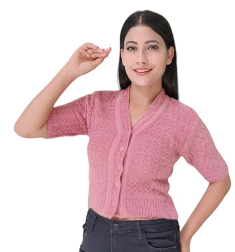 Image of Women's Hosiery Woolen Solid Half Sleeve Sweater Blouse
