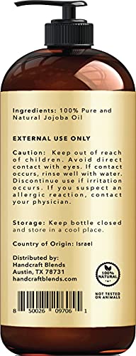 Handcraft Jojoba Oil 16 Fl. Oz – 100% Pure & Natural Jojoba Oil For Skin, Face, And Hair – Deeply Moisturizing Anti-Aging Jojoba Oil For Men And Women #TOP1