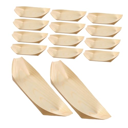 Platos desechables de madera para sushi 150 piezas miniatura 1