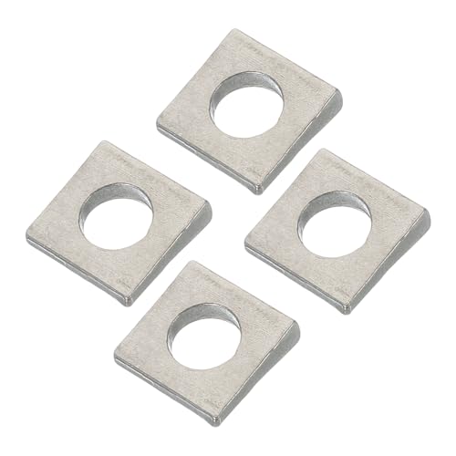 PATIKIL M10 Beveled Square Washers, 4Pcs Thickness 2 to 5.3mm 304 Stainless Steel Wedge Washers for Shim Leveling Fastener Hardware, Silver