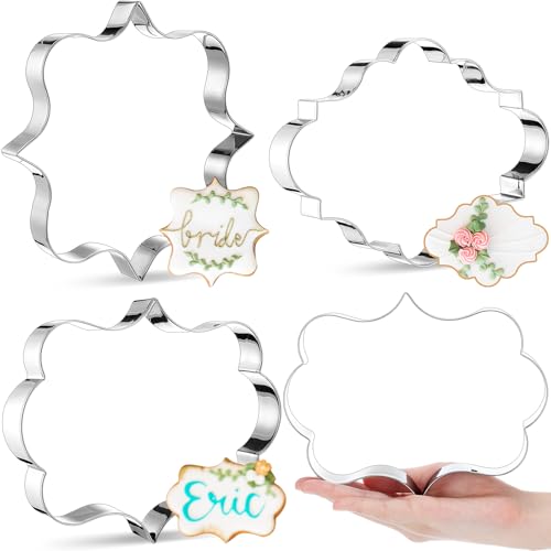 Chuangdi 3 Pcs 7.5 Inch Large Plaque Frame Cookie Cutters Mold St...