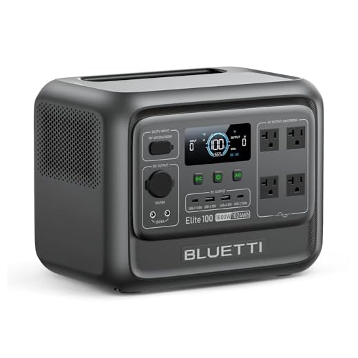 BLUETTI Elite 100 V2 Portable Power Station (2025 New), 1024Wh LiFePO4 Battery Backup w/ 4 1800W AC Outlets (3600W Surge), 35% Smaller, Solar Generator for Camping, Outages, and UPS Backup