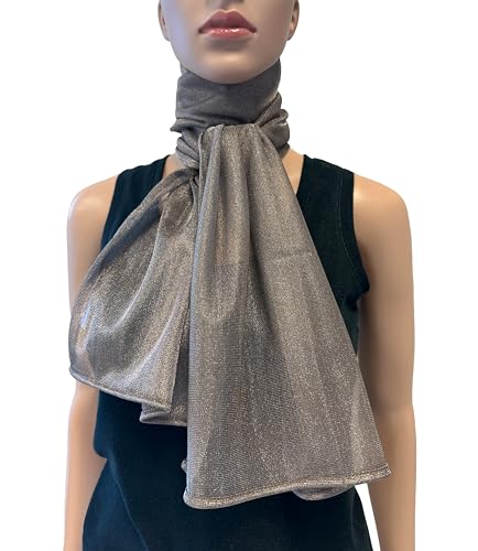 Image of EMF Scarf Shielding 5G RF and EMF made with Silver Fabric, Unisex (Silver STU)
