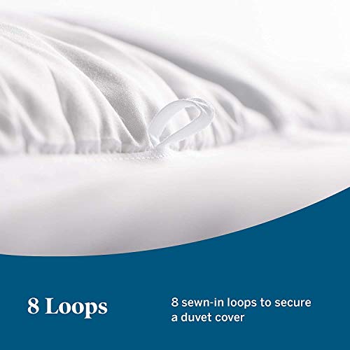 LUCID Alternative Comforter - Hypoallergenic - Down Alternative - Light Warmth - 200 GSM - Ultra Soft - 8 Duvet Loops - Machine Washable - King