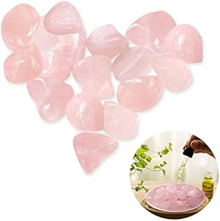 Natural Rose Quartz Crystals, Bulk Large Natural Tumbled Polished Stones Small Rose Quartz Stones Gemstone Healing Crystals Quartz for Aromatherapy Oils Jewelry Making Wicca, Reiki