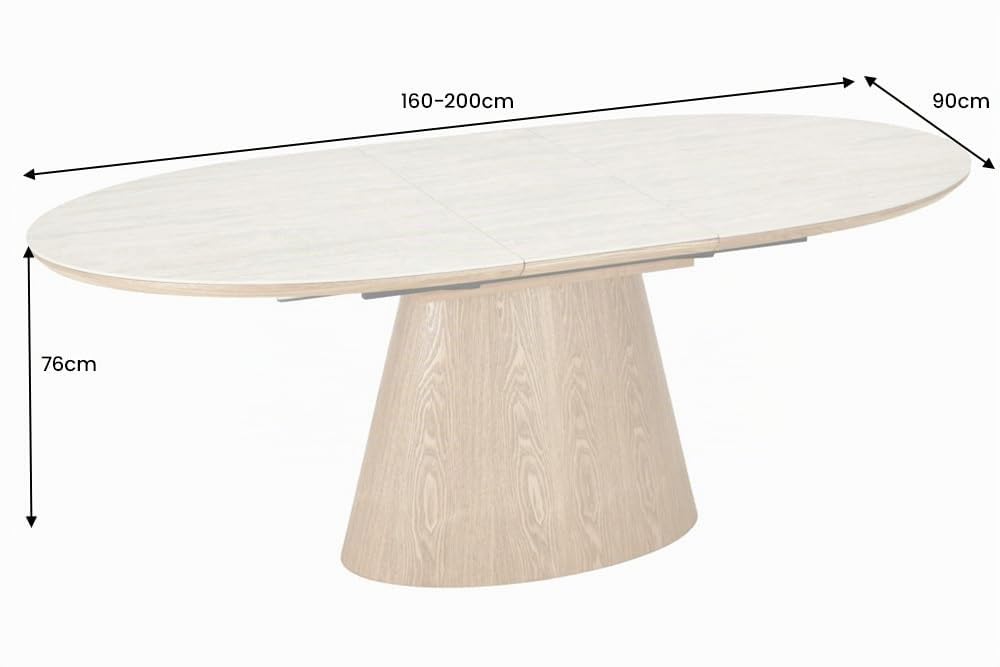Esstisch UNIQUE 200cm - braun natur - Keramik - Stauraum robust