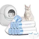 Niserelesa 160 Count Cat Litter Box Bags, Self Cleaning Litter Box Bags Compatible with Litter Robot 3 & 4, (10-12 Gallons)