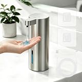 Seifenspender Automatisch, Dalugo 4 Stufen Einstellbar Seifenspender Edelstahl, 400mL Geräuscharm...