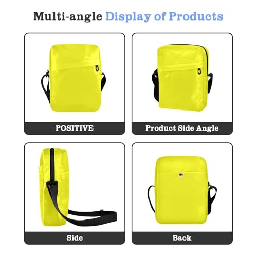 messenger bag for women mens crossbody Women's Purses Adjustable Strap for work work - Yellow Solid Color Pure Plain4