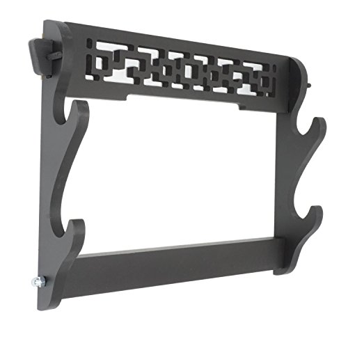 Supporto da parete per spada Katana da samurai, supporto per esposizione di spada Wakizashi Genji, staffa di supporto con motivo cavo, 2-Tier