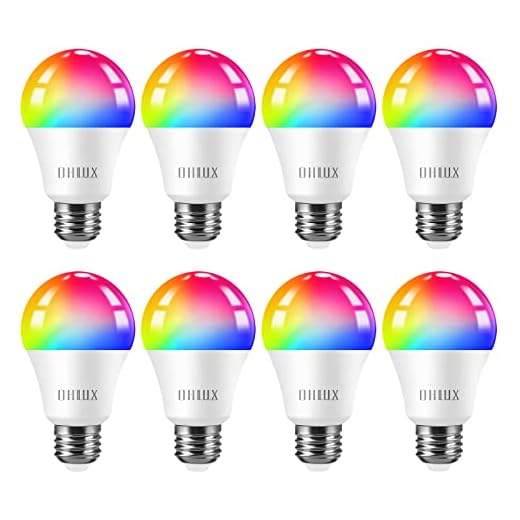 OHLUX Smart WiFi LED Light Bulbs 100W Equivalent 900Lumen Compatible with Alexa and Google Home (No Hub Required), RGBCW Multi-Color, Warm to Cool White Dimmable, 9W E26 A19 Color Changing Bulb-8PACK