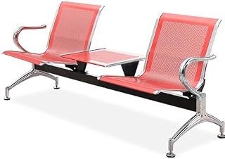 Cómodas sillas Rojas de Dos plazas para Sala de Espera con Brazos - Elegante Banco de recepción con Respaldo para oficinas, Bancos y Salas de conferencias en hospitales.