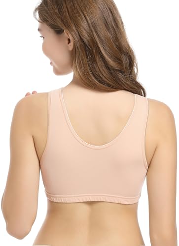 Image of CAKYE 3 Pack Cotton Maternity Nursing Bras Breastfeeding Sleep Bralette