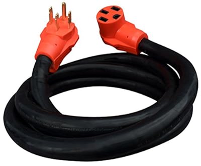 Valterra Mighty Cord® RV 50-Amp Extension Cord, 10-Foot Power Extension Cord, Red