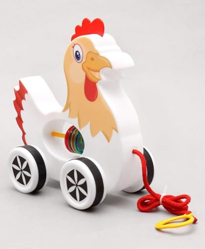 Image of Mini Steps Pull Along Chicken Toy - Toddler Walking Toy, Fun & Educational Play