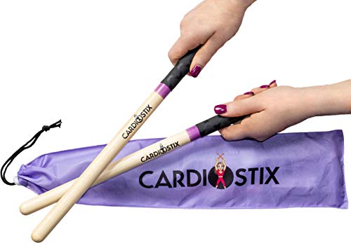 CardioStix Bundle 8oz Highest-Weighted (1 PAIR YOU CHOOSE) Premium American Hickory Wood Cardio Drum Sticks | For Drumming, Fitn