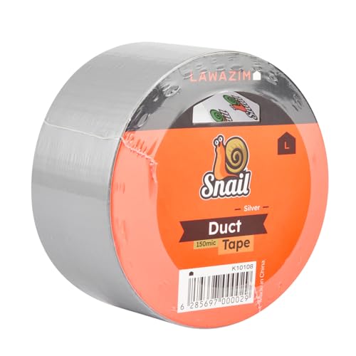 Lawazim Snail Heavy Duty Duct Tape - 150mic - 48mm x 20m - Silver Waterproof, Strong Adhesive, Flexible, Long-Lasting Utility Tape for Plumbing, Sealing, Patching, DIY and Professional Use