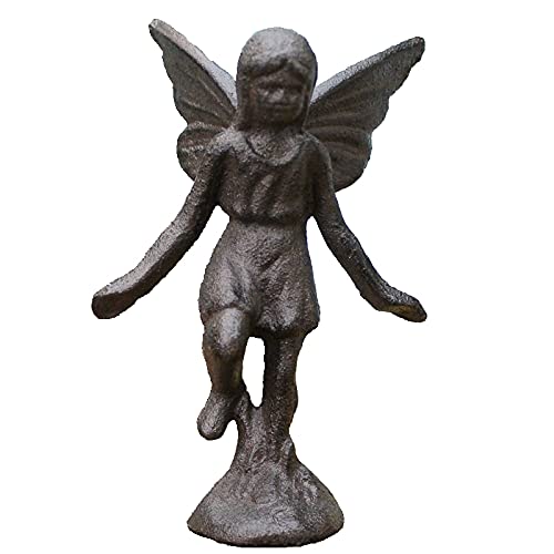 Ángel de hierro fundido para decorar el patio de tu villa o el jardín del hogar