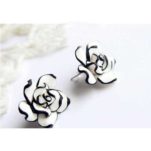 Gift Idea,Hoter White Rose Stud Earrings, Price/Pair, Gift Idea