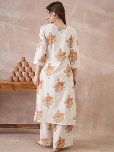 Image of INDO ERA Women Pure Cotton Kurta Palazzo Set | Printed Kurta with Palazzo Pants | Summer Friendly, Office Wear Co-Ord Set | Co Ord Set For Women Stylish