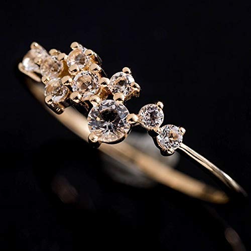 image for Taoqiao Simple 18k Gold plated Rings for Teen Girls White Studded Eter