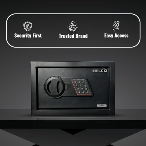 Image of IBELL SL-20B Locker Box For Money, Jewellery, Electronic Safe Locker for Home & Office -Digital Lock with Password and Emergency Key, 200H x 310W x 200D mm, 4.19kg, 12 Months Warranty (Net-8.5L)