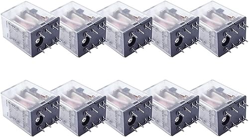 Relé electromagnético MY2NJ de 36V DC con indicador LED y 8 pines en pack de 10 unidades