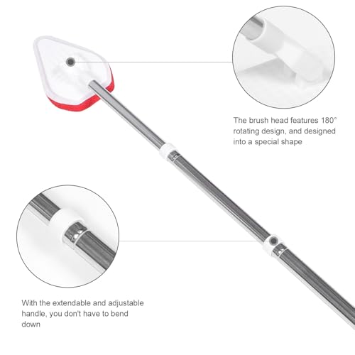 Manche réglable et têtes éponges pour brosse de sol multifonction - 8