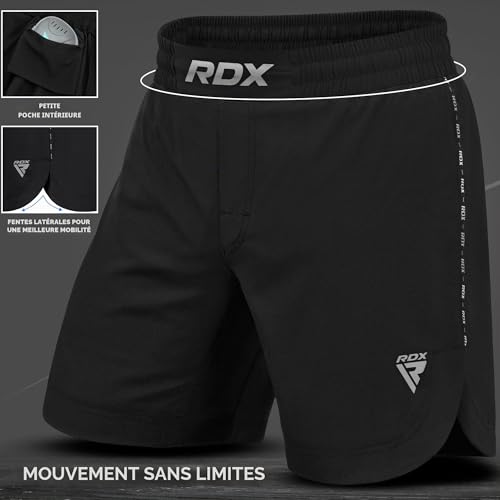 RDX MMA Short pour d'Entraînement et Kick Boxe - Parfait Grappling, Sparring, Arts Martiaux, Cage Fight - Shorts pour BJJ, Muay Thai, Fitness Musculation et sports de Combat – vue 5