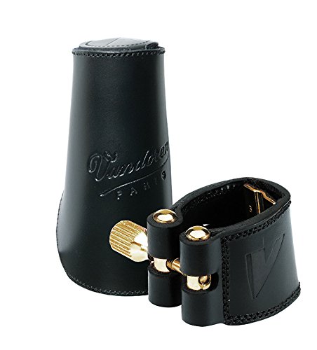 Vandoren LC27L Leather Ligature and Leather Cap for Alto Sax with 3 Interchangeable Pressure Plates