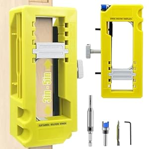 Door Hinge Jig, Door Hinge Router Template for Door Hinge from 3 to 5in Length 1/4in 5/8in Radius, Door Hinge Mortiser for Woodworking Door Lock Handle Installation