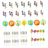 OSOLADY 105個 カラフル紙製傘ピック バンブースティック使用 ケーキ フルーツ飾り付け用 ハワイアンパーティーやビーチイベントに