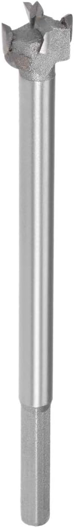 uxcell Forstner Drill Bits 18mm, Tungsten Carbide Wood Hole Saw Auger Opener 128mm Length, Woodworking Hinge Hole Drilling Boring Bit Cutter (Gray)