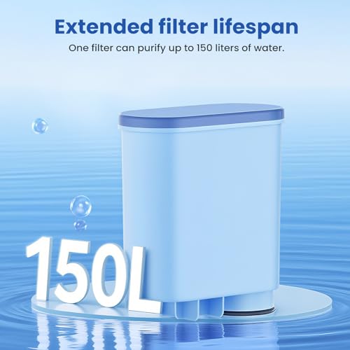 AquaStrata 4er-Pack Wasserfilter, kompatibel mit Philips Aqua Clean Filter CA6903/10/22/99, passend für Philips und Saeco Kaffeevollautomat Serien 1200/2200/3200/5400, BPA-frei, 150L, neues 2025