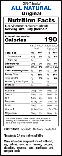 Giants Sunflower Seeds Original Salted Flavor, 12 Ounce Bags (Pack Of 12) #TOP1