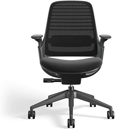 Image of Steelcase Series 1 Work Office Chair - Licorice, Hard Floor Casters