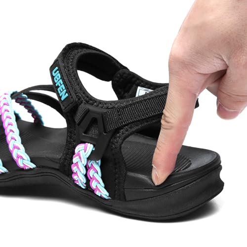 Image of UBFEN Womens Hiking Comfortable Sport Sandals Outdoor Walking | Casual Lightweight Water Sandals with Adjustable Straps Arch Support for All-day Wear, Beach, Vacation, Adventure, Camping