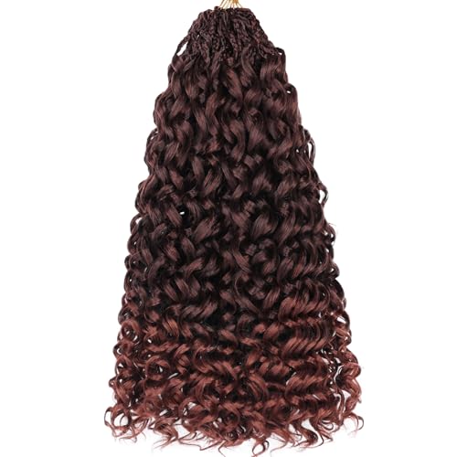 Gogo Curl Crochet Hair 18 Inch 8 Packs Deep Wave Crochet Hair Ocean Wave Beach Curl Crochet Hair Goddess Box Braids Synthetic Hair Extensions for Women (16Strands/pack T350#)