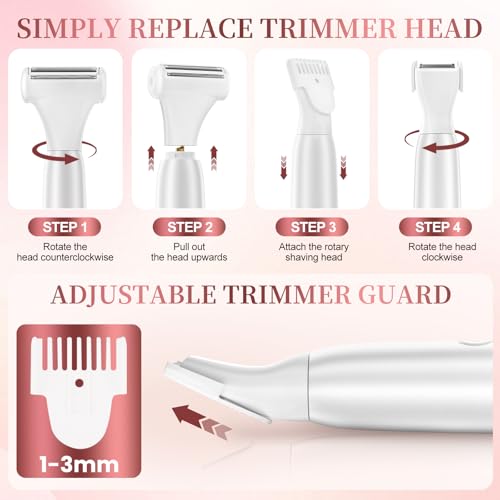 5 in 1 Bikini Trimmer for Women Body Hair Cordless Electric Razors - image 8