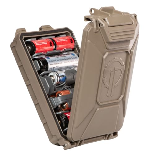Thyrm CellVault-5M Modular Battery Storage for CR123, 18650, 18350, CR2032 Batteries with movable inserts (Flat Dark Earth), Made in USA
