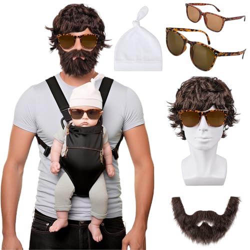 iZoeL Costume Alan Hangover Homme Déguisement Carnaval Déguisement Alan Accessoires - Perruque Fausse Barbe Lunettes Petit Chapeau, Costume Carnaval/Halloween/Fête/Cosplay pour Homme
