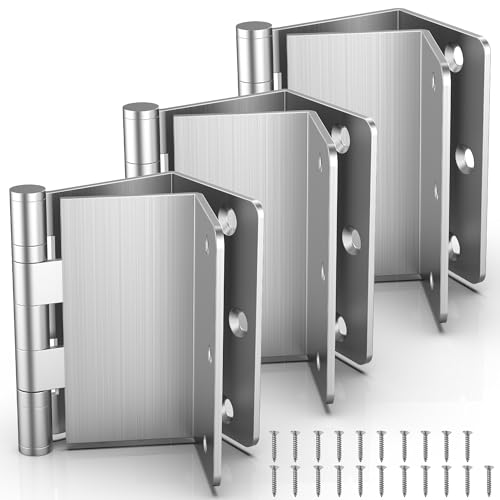 KOLET Offset Door Hinges 3.5 Inches Expandable Door Hinges 1/4 Radius Corner Ball Bearing Hinges 2 Inches Widen Doorway Smooth and Easy Installation Brushed Nickel 3 Packs