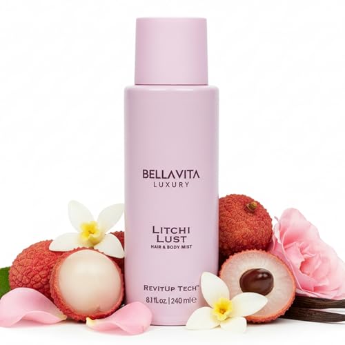 Bellavita Luxury Litchi Lust Hair & Body Mist for Women | Sweet Fruity Body Spray | Refreshing Hair and Body Mist | Lightweight Alcohol-Free Perfume for Women | 8.12 fl.oz | 240 ml