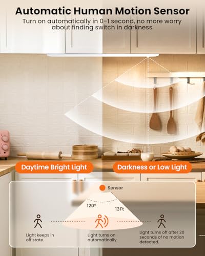 2-Count 16" SUNLINKCO Rechargeable Magnetic LED Under-Cabinet/Closet Lights w/ Dimmable Brightness (White, Motion Sensor/Hand Wave) - image 2