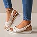 Imagen de HOOUDO Sandalias Mujer Cuña Sandalias Tacon Zapatos Dorados Fiesta Tinte Zapatos Ortopedicas Vestir Planas Plata Fiesta