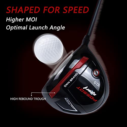 Possot Golf Driver, Titanium Golf Drivers For Men Right Handed 10.5 Degrees Of Loft, 45 Inch Driver Golf Club Available In Regular And Stiff Graphite Shaft, 470Cc #TOP3