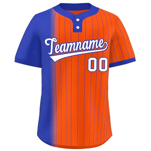 KXK Custom Baseball Jersey Stripe Softball Shirt Two Button Stitched Personalized Name Number for Men Women Boy miniatura 1