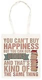 Durevole, Dimensioni Standard Udaytee Books Is The Same As Happiness Borsa Shopping Unisex In Cotone Beige